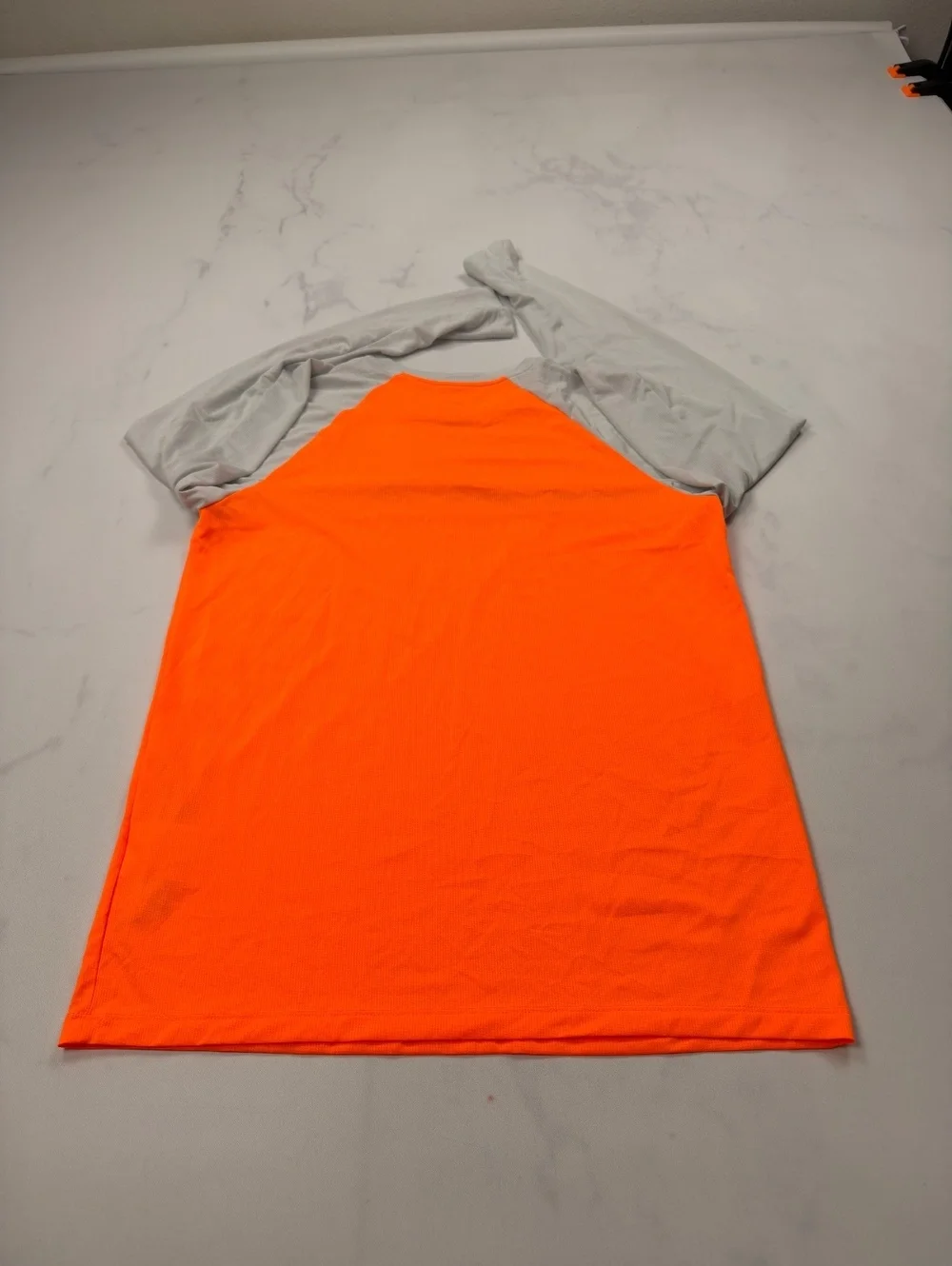 Nike Long Sleeve Colorblock Athletic Shirt Orange Gray - Boys XL